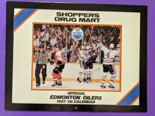 1987 - 88 Official Edmonton Oilers Calendar - Wayne Gretzky / Mark Messier