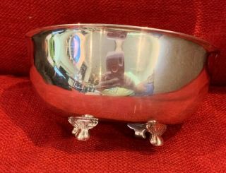 Vintage Silver Plate Footed,  Lion Claw Bowl Paul Revere Tableware