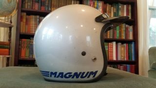 Vintage 1975 Bell Magnum Open Face Motorcycle Helmet Size 7 1/4 Silver Ltd
