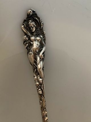 Love Disarmed Reed & Barton Sterling Silver Spoon Art Nouveau Nude No Mono 1905