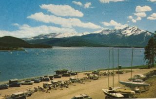 Lake Dillon Co Postcard Sailboats Sailing Colorado Vintage