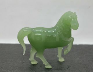Fantastic Vintage Chinese Green Stone Carved Horse Statue