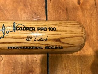 PAT LISTACH MILWAUKEE BREWERS AUTO SIGNED COOPER GAME BAT 33.  5 