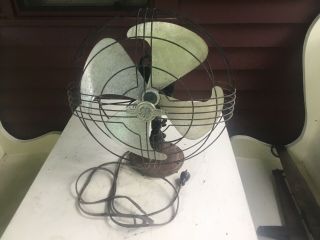 Antique Electric Fan Ge Vortalex Art Deco Vintage Oscillating 16 Inch Needs Work