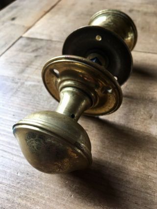 X1 Pair Vintage Solid Brass Door Knobs Handles With Spindle Hardware