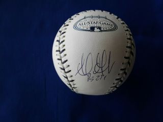 Adrian Gonzales Autographed 2008 All - Star Baseball In Shape