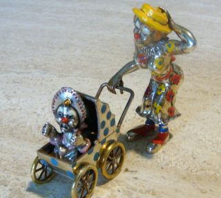 Tiffany & Co.  Gene Moore Sterling Silver & Enamel Circus Clown Baby & Buggy