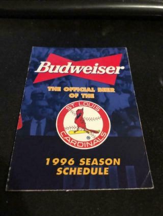 1996 St.  Louis Cardinals Baseball Pocket Schedule Bud Series Version