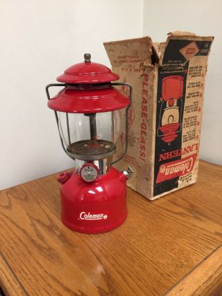 Vintage Coleman Model 200a Single Mantel Lantern Red 9/1964