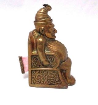 Metal Wind - Up Jester,  Punch Brass Tape Measure; Antique C1870