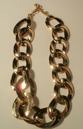 Vintage Chunky Monet Gold Tone Chain Link Choker/collar Necklace