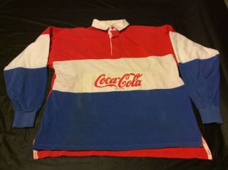 Vintage 1980’s Coca - Cola Rugby Polo Mens Shirt Medium