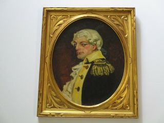 Antique Portrait Painting 18th 19th Century Male English ? Military Napoleonic