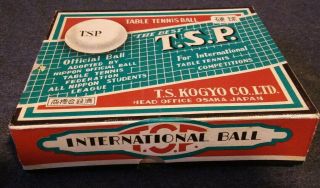 Vintage Box T.  S.  P.  Nippon Official Table Tennis Balls T.  S.  Kogyo Co.  Osaka Japan