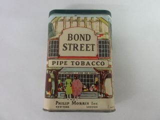 Vintage Advertising Tobacco Bond Street Vertical Pocket Tin 206 -