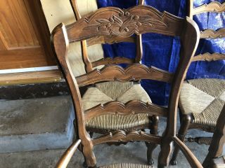 Habersham French Country Dining Chairs Set Of Six W/ Rush Seats 2