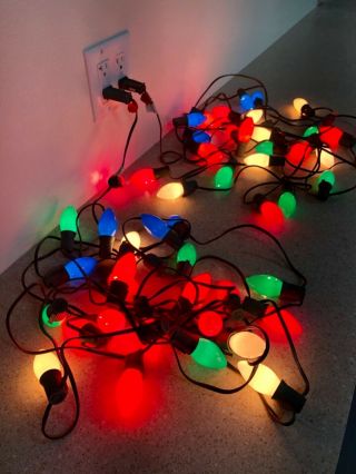 2 Strands Of Vintage Outdoor Christmas Lights With 25 C9 Bulbs Each Multicolors