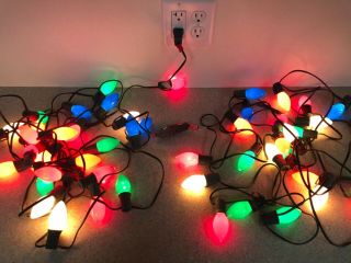 2 Strands of Vintage Outdoor Christmas Lights with 25 C9 Bulbs Each Multicolors 3