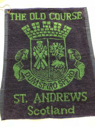 Golf Towel - The Old Course St Andrews Scotland Vintage Collectible Blue Green
