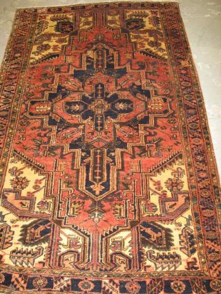 Semi Antique Persian Heriz Hand Knotted Wool Rug 4 