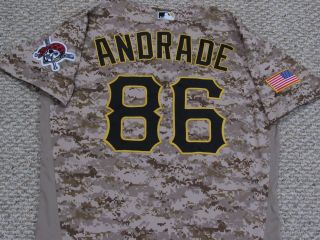 Andrade Size 48 86 2017 Pittsburgh Pirates Game Jersey Camo Mlb Holo