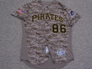 ANDRADE size 48 86 2017 Pittsburgh Pirates GAME jersey CAMO MLB holo 2