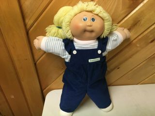 Vintage Cabbage Patch Kids 18 Inch Doll Blonde Blue Girl Doll W Outfit