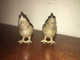 Vintage Silver Plate Quail Salt And Pepper Shakers