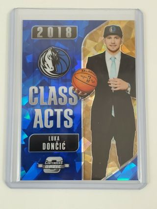 2018 - 19 Contenders Optic Class Acts Blue Cracked Ice Prizms Rc Luka Doncic Wow