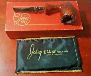 Vintage Jobey Pipe Dansk 2 Hand Made In Denmark, .  Box.