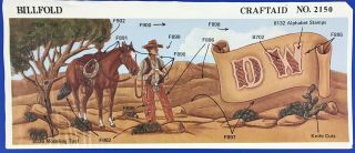 Vtg Craftaid Leather Billfold Template 2150 Cowboy Horse 1984 Tandy Pattern