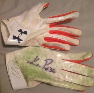 Kamryn Pettway Autograph Gloves.  Auburn Under Armour.  Large.  Team Issued.