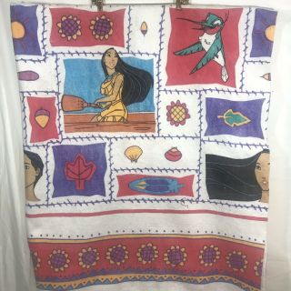 Vintage Disney Pocahontas Fashion Blanket 72 X 90 In.  Fleece Twin Or Full Bed
