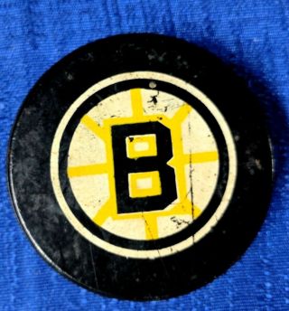 Vintage Boston Bruins Inglasco Approved Game Puck Viceroy V3 Slug 1982/85