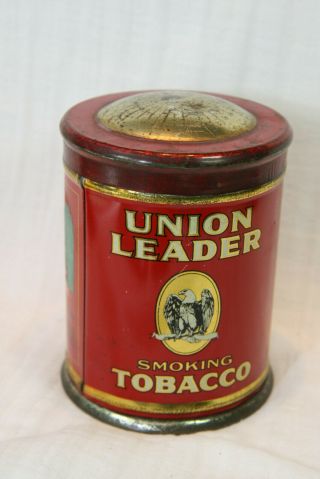 Union Leader Smoking Tobacco Canister Tin P.  Lorillard Company