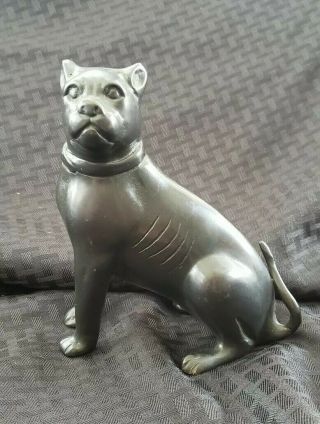 Rare Vintage Brass Pit Bull Terrier American Bull Dog Brass Figure Antique