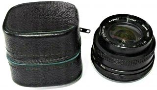 Vivitar Pentax K Mount Camera Lens 28mm Wide Angle Mc 2.  8 Vintage,  Leather Case