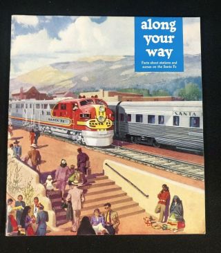 Vtg 1952 Santa Fe Railroad Along Your Way Facts About Stations & Scenes Booklet