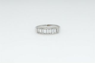 Antique 1940 $4000 1.  50ct Vs G Baguette Diamond 14k White Gold Wedding Band Ring