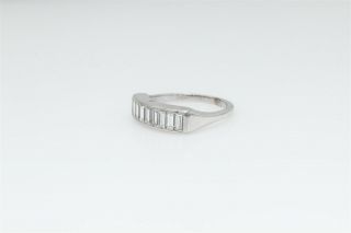 Antique 1940 $4000 1.  50ct VS G Baguette Diamond 14k White Gold Wedding Band Ring 2