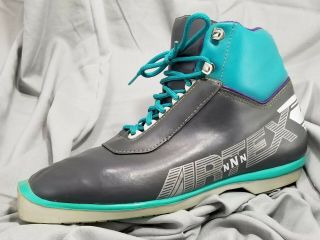 Vtg Retro Artex Nnn Thinsulate Teal Gray Purple X Cross Country Ski Boots Eu 41