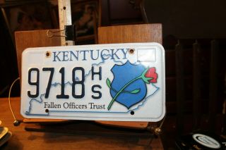2015 Kentucky License Plate Fallen Officers Trust 9718 Hs