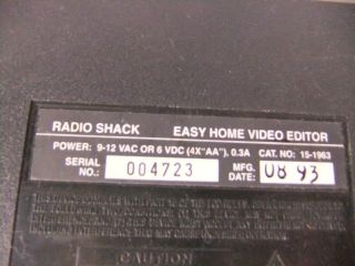 Radio Shack 1993 Easy Home Video Editor Vintage VHS Editing 2