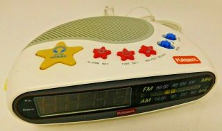 Vintage Playskool Kids Digital Clock Alarm Music Am/fm Radio Model Ps - 360