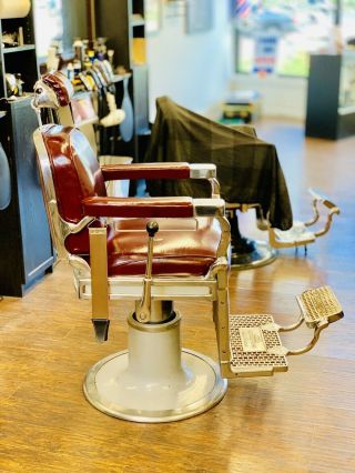 Vintage Theo Kochs Chicago Antique Barber Chair 2