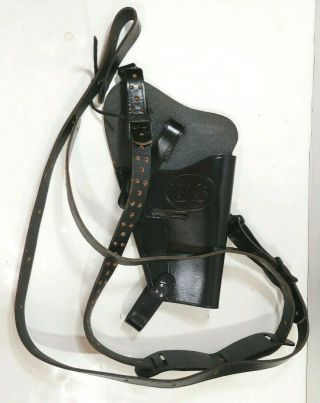 Vtg Us Military Black Leather 1911 Shoulder Holster Pistol Hunter Corp 7791527