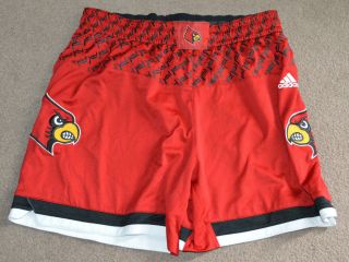 Louisville Cardinals Basketball Game Worn Adidas Basketball Short Shorts L
