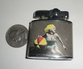 Vintage 1950’s Pin Up Girl Atlantis Lighter Cigarette Lighter Japan