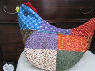 Vtg Chicken Tea Cookie Muffin Cozy Table Decor Calico Patchwork Handmade Maine