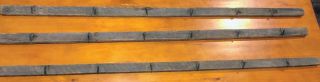 3 Vintage Wooden Tobacco Racks With Metal Hooks Green